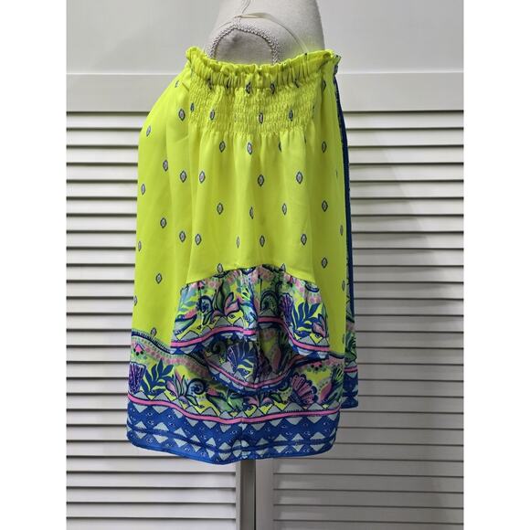 Lilly Pulitzer Fawna Top Womens Medium Off Shoulder Blouse Pineapple Rivera Loro - Picture 5 of 7